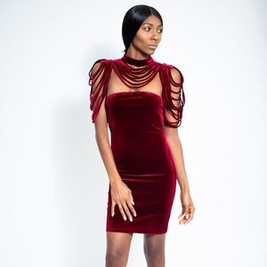 "FINE AS WINE" OFF SHOULDER COLLAR DRESS